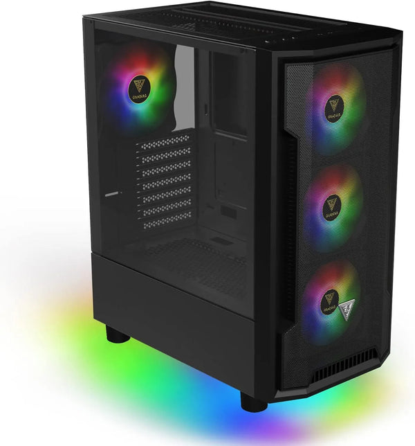GAMDIAS ATHENA M6 Mid Tower PC Case Black (4x 120mm ARGB Fans) - Anigma